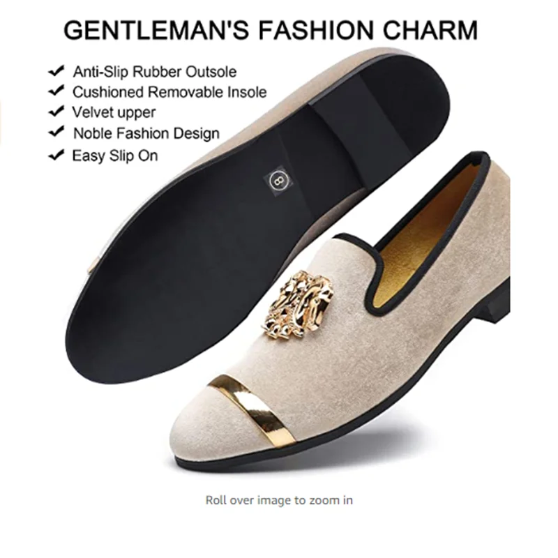 2021 XQWFH fashion men party and wedding handmade loafers velvet shoes with gold buckle men dress shoe