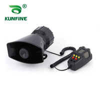 KUNFINE 12V 100W Car waring horn with 7 Sound Motorcycle Horns Vehicle Truck alarm police whistle whee with loudspeaker