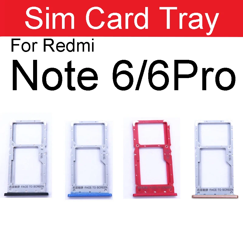 Sim Card Tray Adapter For Xiaomi Redmi Note 5 5A 6 7 Pro Sim Card Holder Slot Repair Replacement Parts