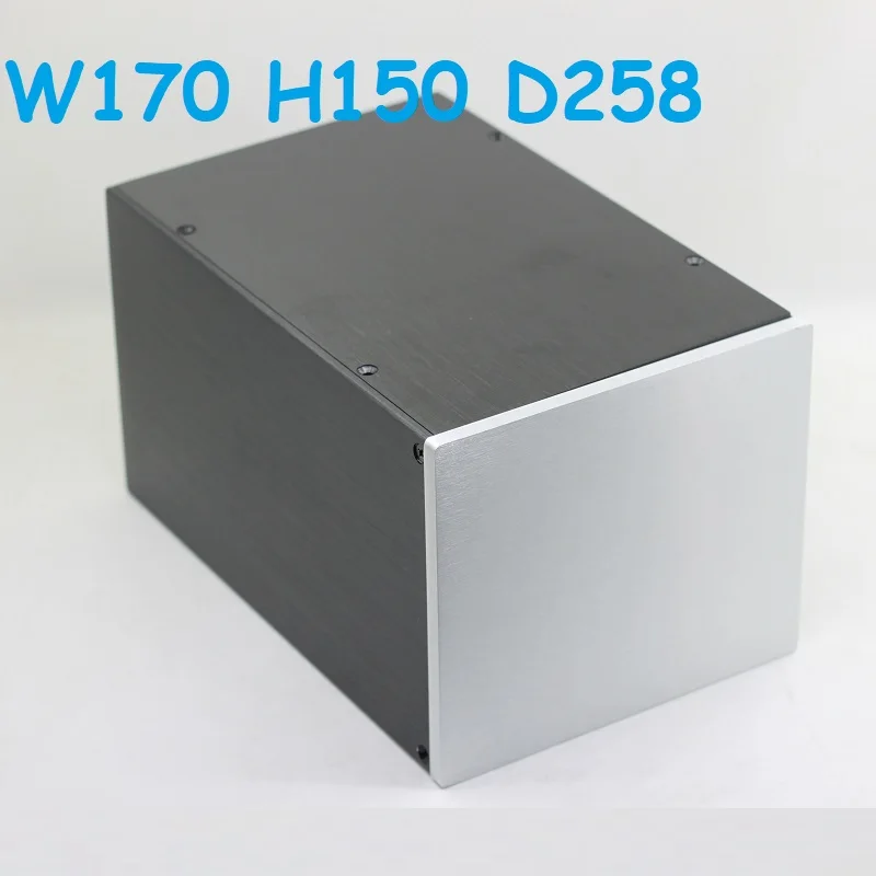 W170 H150 D258 Diy Eindversterker Box Aluminium Geanodiseerde Behuizing Hoofdtelefoon Versterker Behuizing Audio Desktop Chassis Preamp Shell Psu