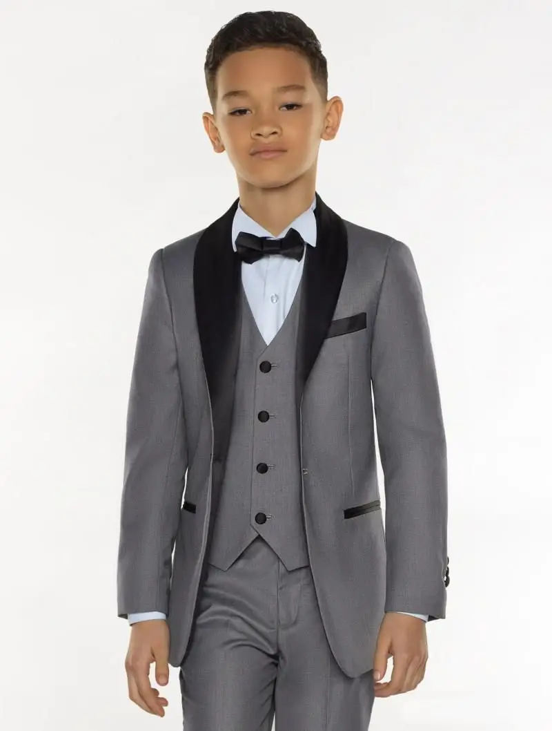 Bridelee 2023 cinza menino ternos formais jantar little boy crianças para festa terno wear (jaquetas + colete calça)