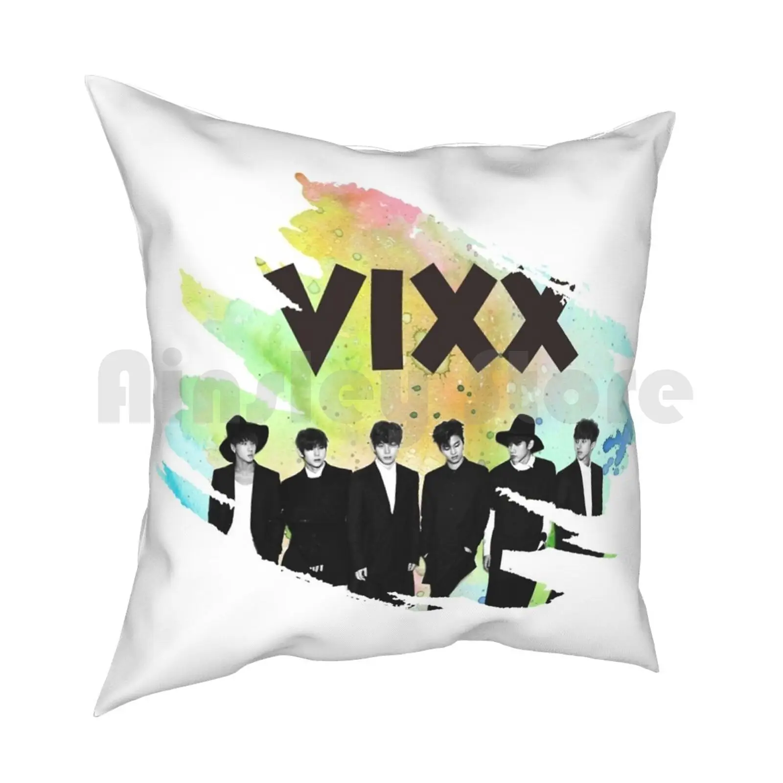 Vixx Pillow Case Printed Home Soft Throw Pillow Kpop Vixx Hongbin Leo Hyuk Ken Ravi Watercolor Cha Hakyeon Colorful Music