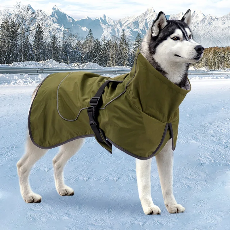 Large Dog Winter Clothes Warm Fleece big Dog Coat Jacket Waterproof Reflective Labrador German Shepherd Husky Dog Clothing