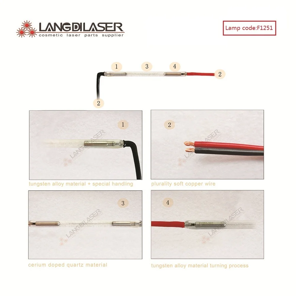 UK FIRST LIGHT IPL LASER lamp 7*50*110F - cathode bend , Lamp number / code : F1251