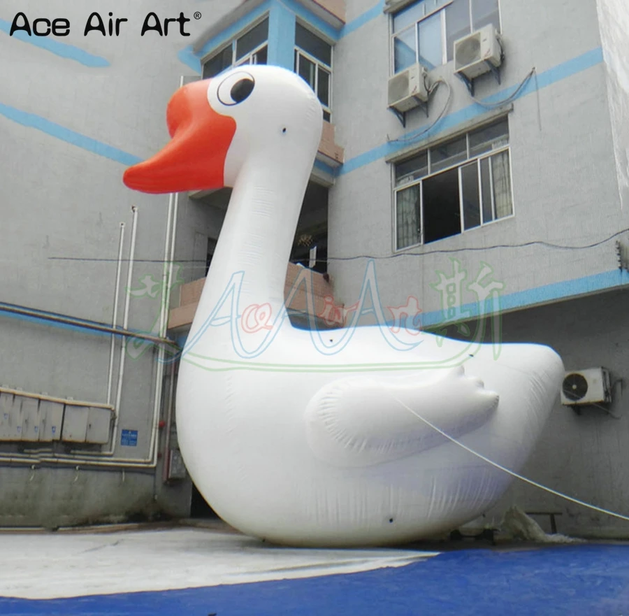 Factory Outlet 5mH Inflatable Animal White Inflatable Duck For Outdoor Park Lawn Decoration Exhibition Made By Ace Air Art