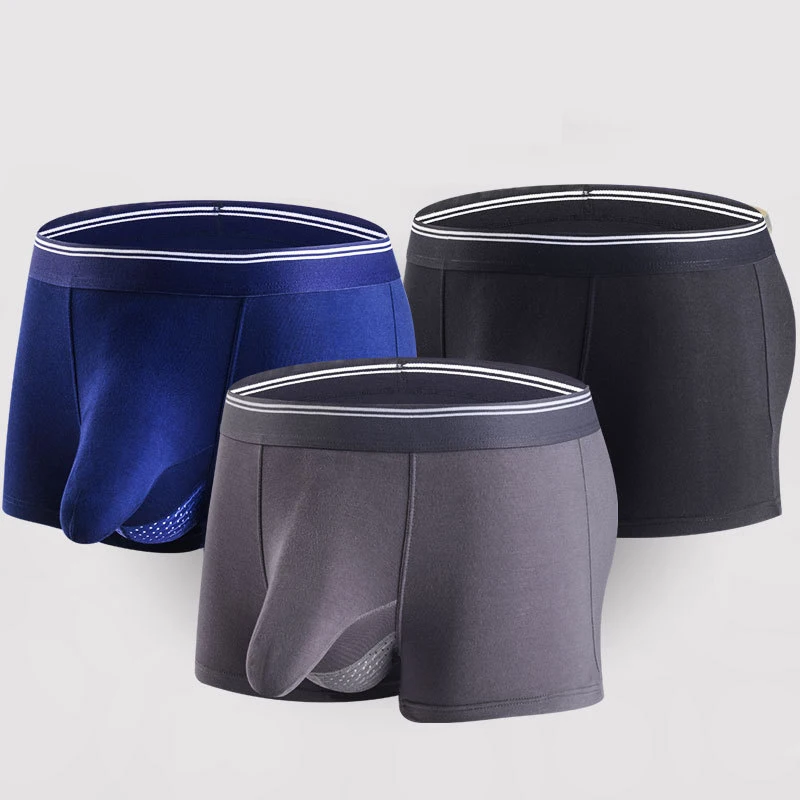 Plus Size Men\'s Sexy Separate Penis Pocket Boxer Shorts Breathable Men Underwear Panties Modal Mens Elephant Nose Underpants