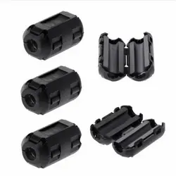 5 Pcs 3.5/5/7/9/11/13mm Clip-On Ferrite Ring Core Noise Suppressor For EMI RFI Clip Cable Active Components Filters