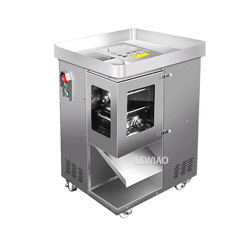 Fatiador de carne comercial de aço inoxidável automático 550w * 2 motor triturador fatiador máquina corte em cubos cortador elétrico vegetal