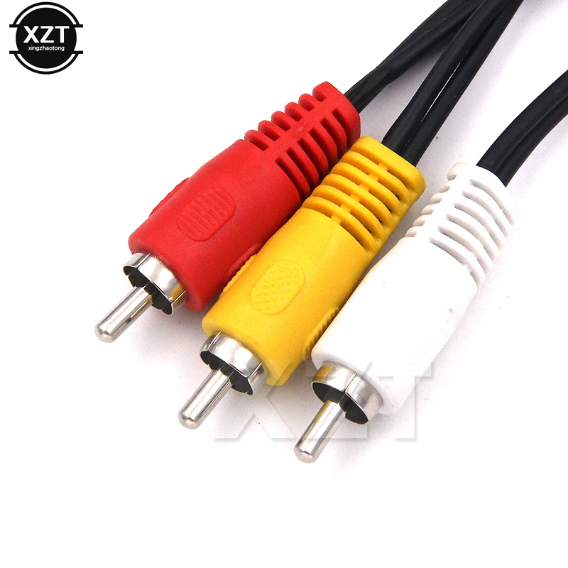 New 3 RCA Male To 6 RCA Female Plug Splitter Audio Video Adapter AV Cable For TV DVD Player Video Splitter HD-TV RCA Cable