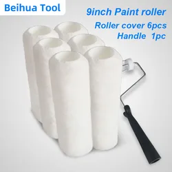 7PCS/set 9inch Paint Roller Brush for Wall Decoration Paint kit US Polyester Nap 10mm Interior Painting Tools Painting Handle