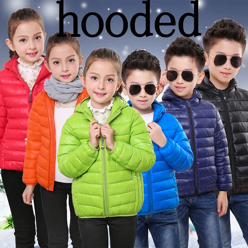 Children Jacket for Girls Boys Spring/fall Light Outerwear Parkas Teenage Winter Jacket for Boy Kids Down Cotton Coat 2-15 Years