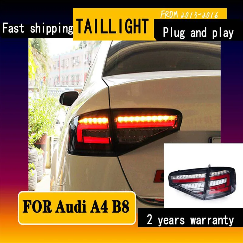 1 Set For Audi A4L A4 S4 B8 led tail lights 2013-2016 a4 b8 Tail Light LED DRL Dynamic turn Signal LED Rear Lamp Car Accessories