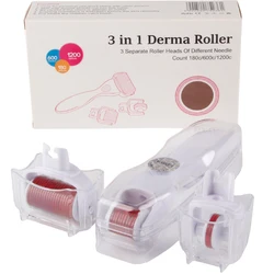 Kit de rodillo Derma 3 en 1 para la cara, el cuerpo, el cuidado de la piel, las arrugas de los ojos, la línea del cabello, el crecimiento de la barba, las microagujas, el uso en el hogar, Micro needle Dermaroller