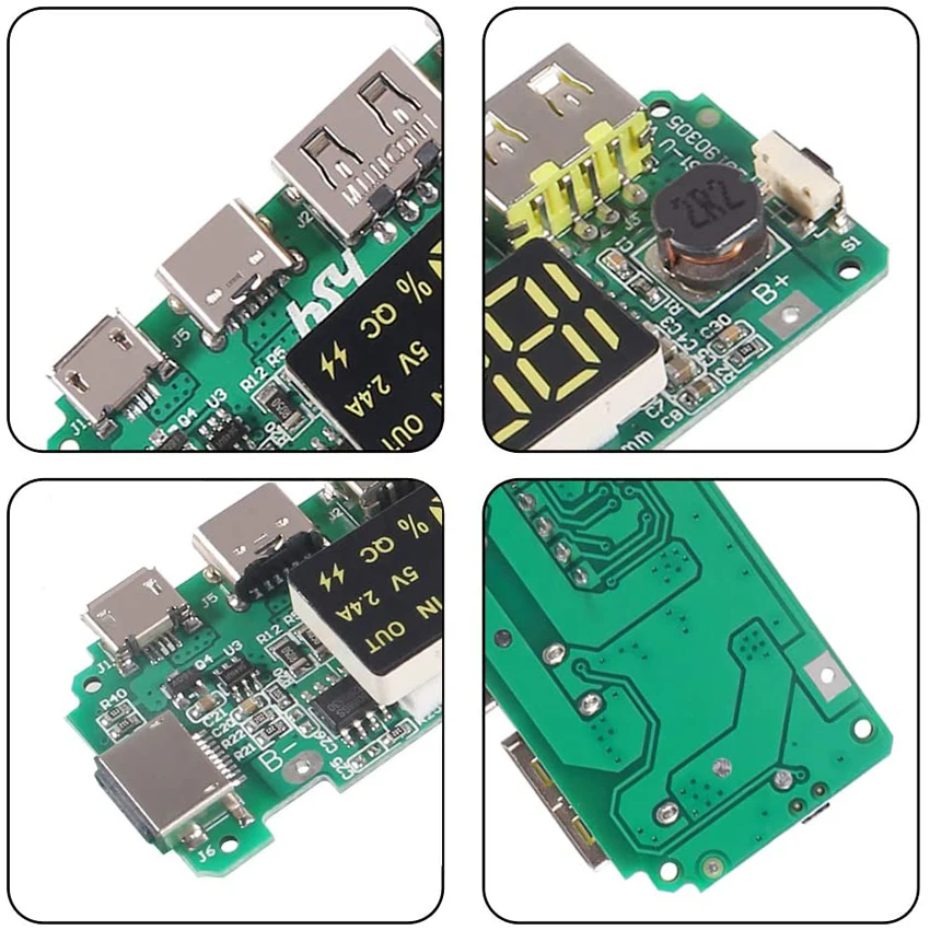 18650 Battery Charger Protection Module Dual USB 5V 2.4A with BMS Protection DIY Mobile Charging Accessories Digital LCD Display