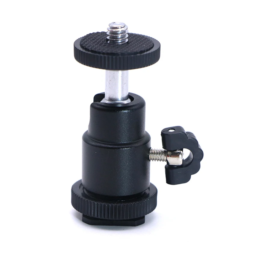 Hot Shoe to 1/4 Adapter Ball Head Ring Light Adapter Hot Shoe Mount Adapter Holder for Cameras, Microphone, Video Monitor