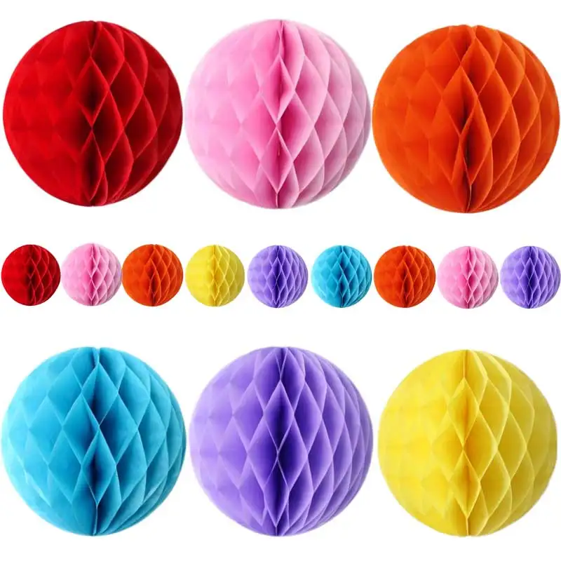 New 15 cm Colorful Tissue Paper Honeycomb Ball Decorations for Birthday Party Baby Shower Wedding Aniversary Home Space Decor