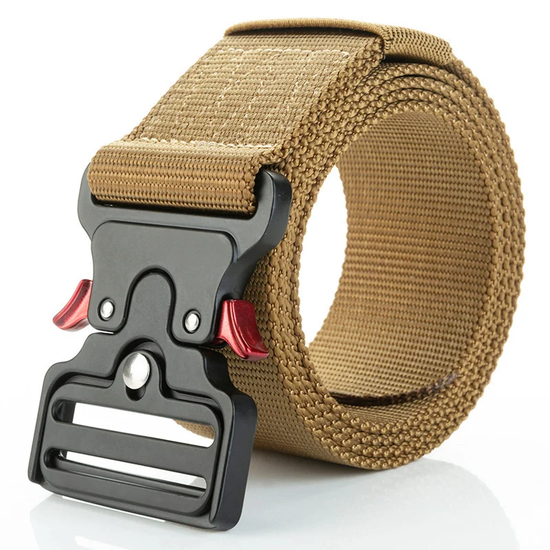 50mm Width Men Tactical Belt,Style Belt, Riggers Belts For Men, Heavy-duty Quick-release Zinc Alloy Buckle Plus Size