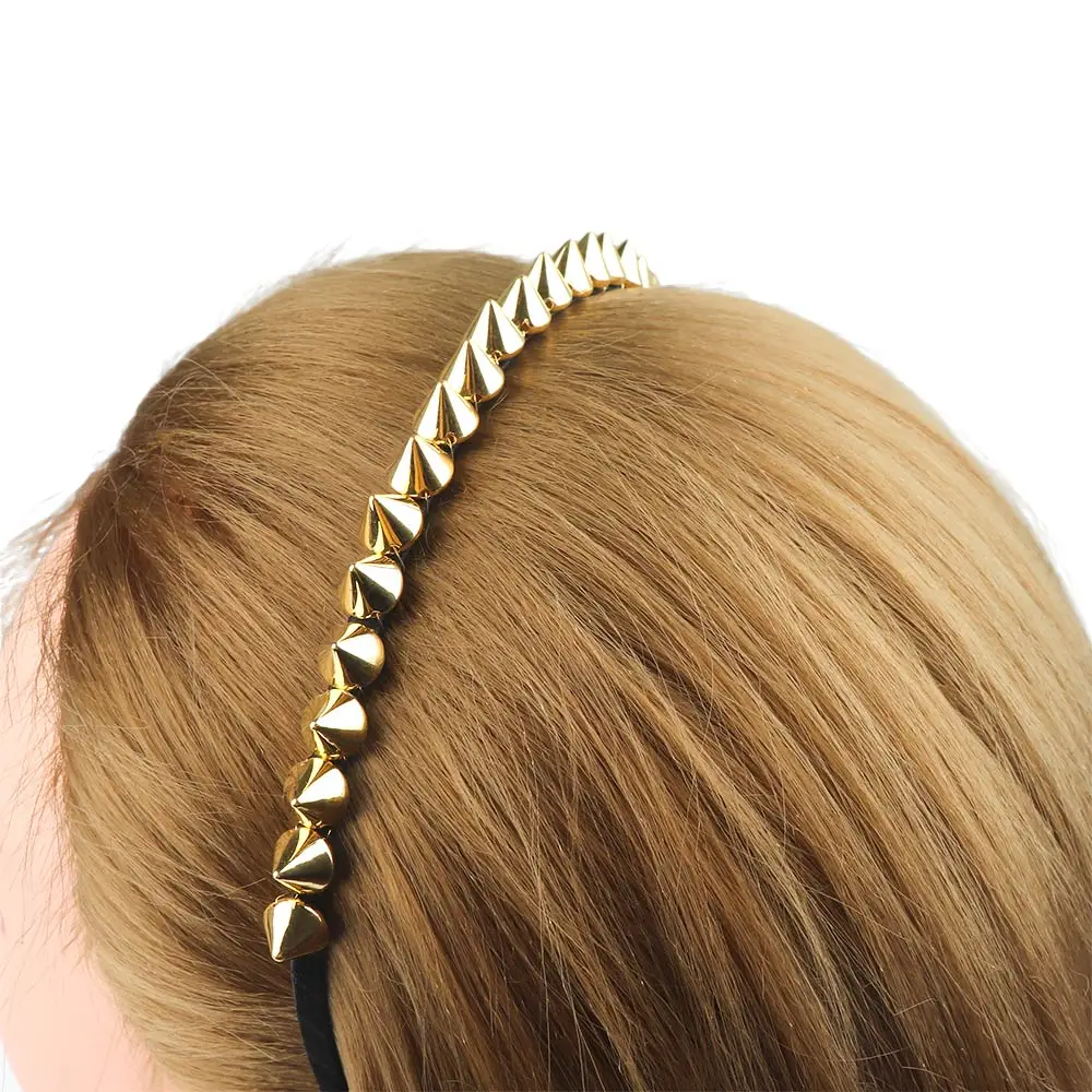 1PC Fashion Cool Girls Spike Rivets Studded Hair Bands Metal Punk Headband Party Gothic Style Designed Hair Clips Accessories