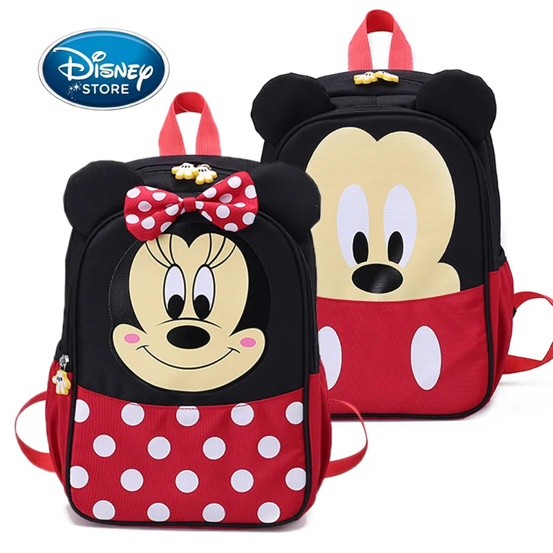 

Disney Cartoons Mickey Mouse Kid Backpack 3D 3-6 Years Old Children Backpacks Kindergarten Minnie Schoolbag Preschool School Bag