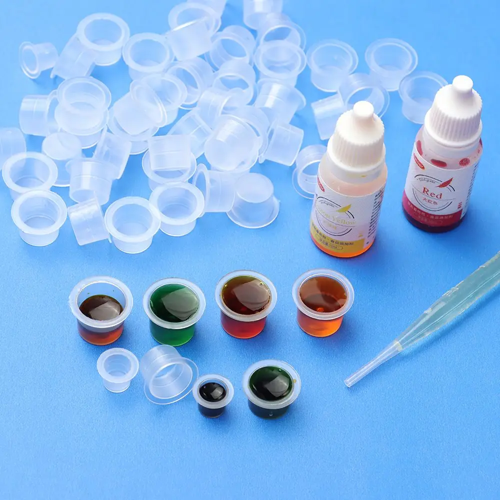 Storage Bottles Makeup Stand Tattoo Ink Caps Plastic Cups Disposable Pigment Cup