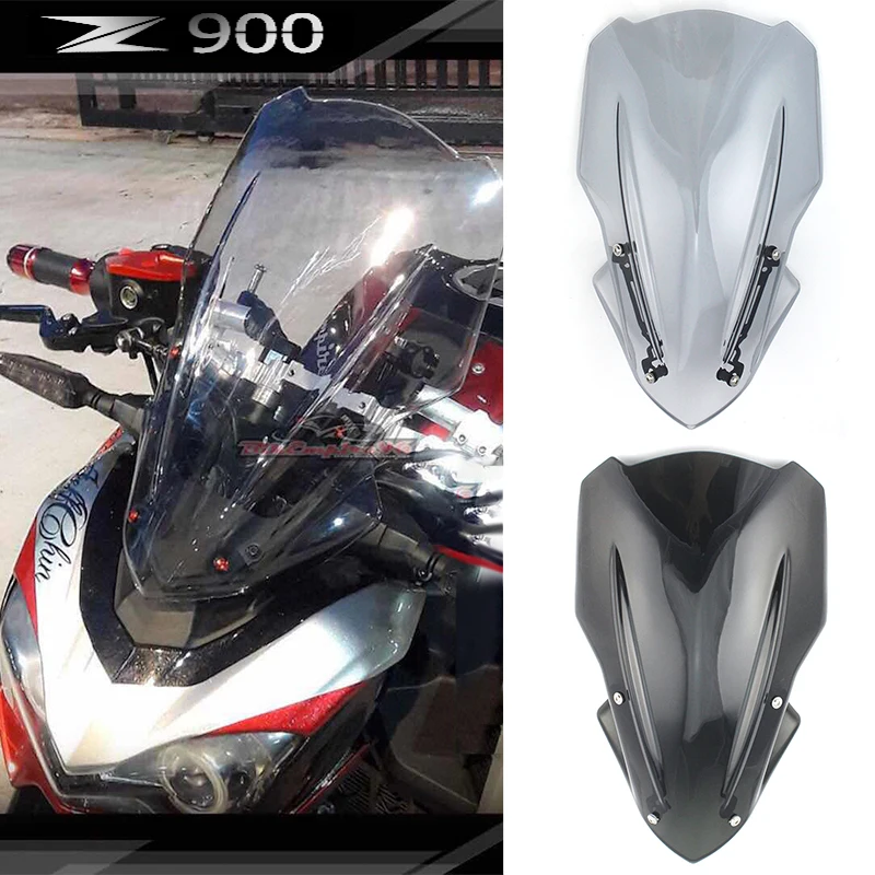 

Z 900 Motorcycle Accessories Windscreen Windshield Air Wind Deflector with Bracket For KAWASAKI Z900 2017 2018 2019 Smoke Black