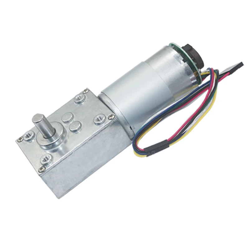 1pcs DC12V 24V 16-470rpm 5840-555 Turbo Worm Speed Reduction Gear Motor With Code Disk Encoder