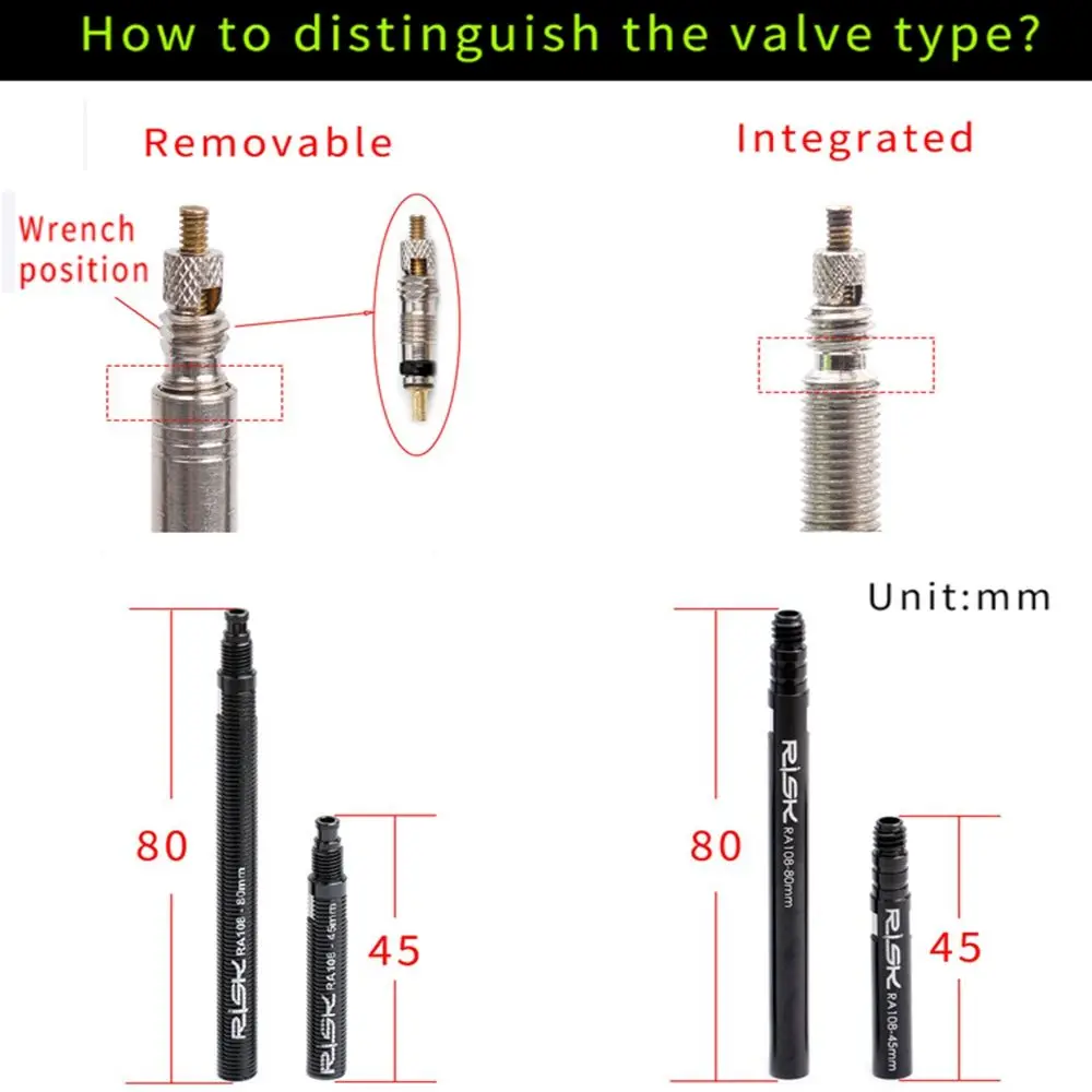 With Core Wrench Cycling Protection Accessories Valve Extender Bicycle Valves Nut Integrated