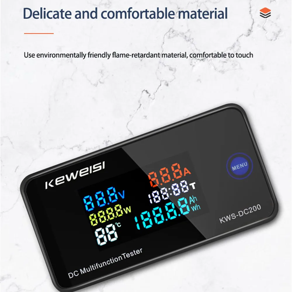 デジタル電圧計KWS-DC200メートルkws,エネルギーメーター,電力計,充電器付き電気メーター,リセット機能0-200v 0-100a