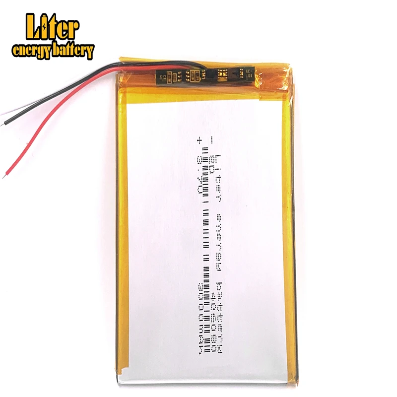 3wire  406080 3.7V 3000mah Lithium polymer Rechargeable Battery with Protection Board For DVD Tablet PC GPS Power Bank