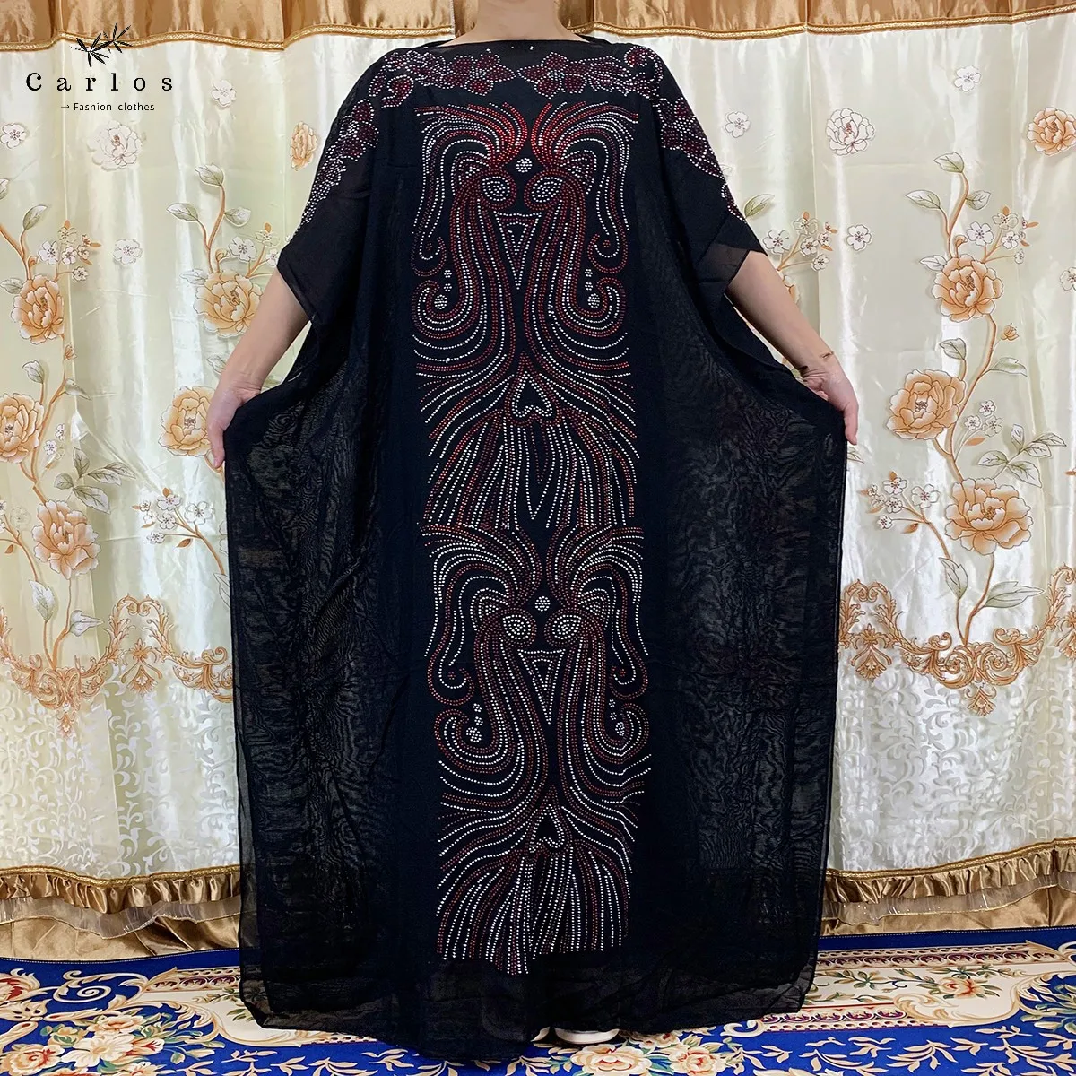 2024 New African Long Maxi Dress African Dresses For Women Plus Size Both Side Diamond Dress Robe Femme Clothes African Clothing