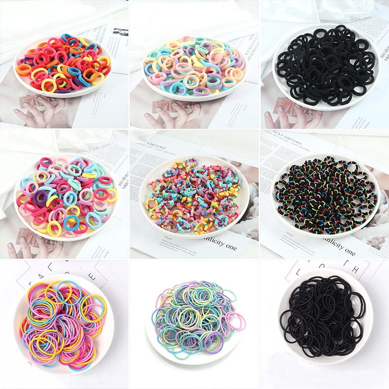 20/30/100Pcs Candy Colors Hair Bands Sweet High Elastic Rubber Band Headdress Accessories For Women Girls Kids Ponytail Holders