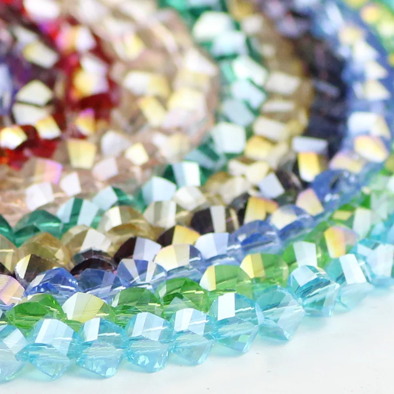 JHNBY Twist Faceted Austrian crystal beads 50pcs 6mm High quality glass crystal Loose beads handmade Jewelry bracelet making DIY