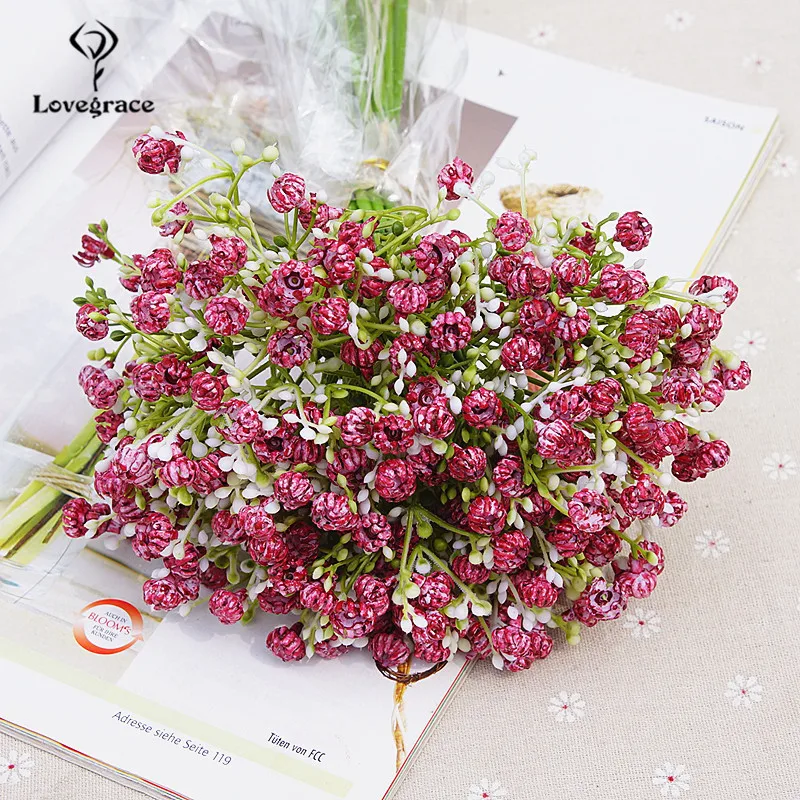 Lovegrace Falso Babysbreath Wedding Bouquet Damigella D'onore Wedding Bouquet per la Sposa Fiore Artificiale di Cerimonia Nuziale Matrimonio Bouquet Flore