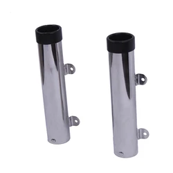 2pcs Removble Clamp Fishing Rod Holder Rack Deck Mount Stainless Steel Fish Rod Holders