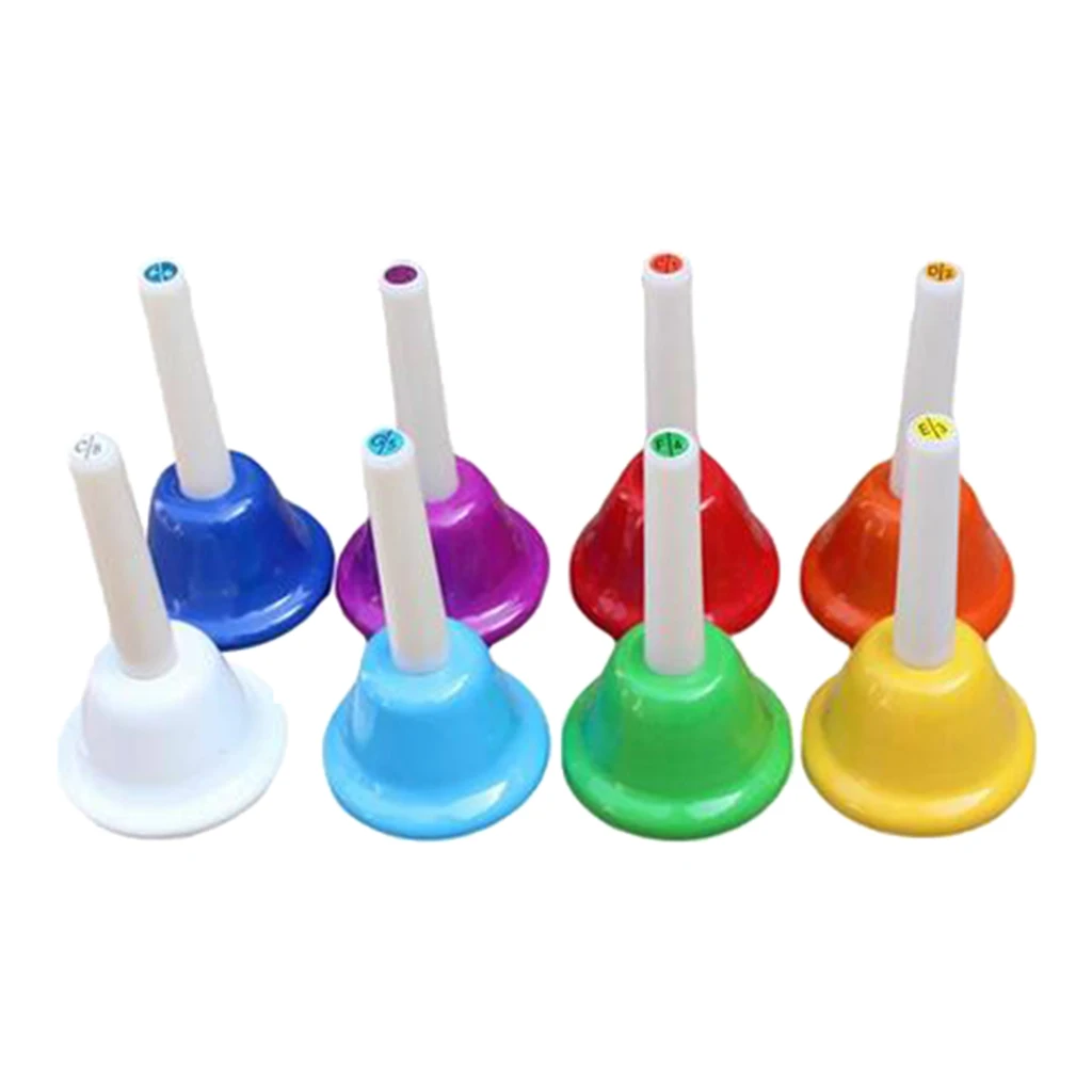 8 Note Diatonic Metal Bells Musical Percussion Toy For Kids Children