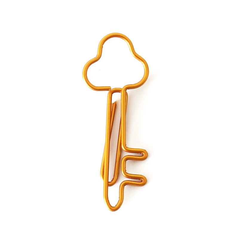 TUTU 8pcs/lot Creative Kawaii key Shaped Metal Paper Clip Bookmark Stationery School Office Supply Escolar Papelaria H0415