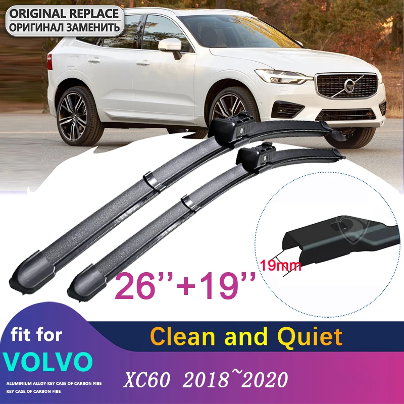 Car Wiper Blades Windshield for VOLVO XC60 2018 2019 2020 MK2 Front Windscreen Wipers Car Accessories MK2 RDesign T4 T5 T6 D4 D5