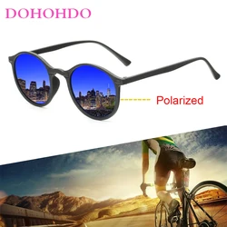 DOHOHDO New Women Polarized Round Sunglasses Retro Vintage UV400 Driving Steampunk Eyewear Male Small Sun Glasses Gafas Ciclismo