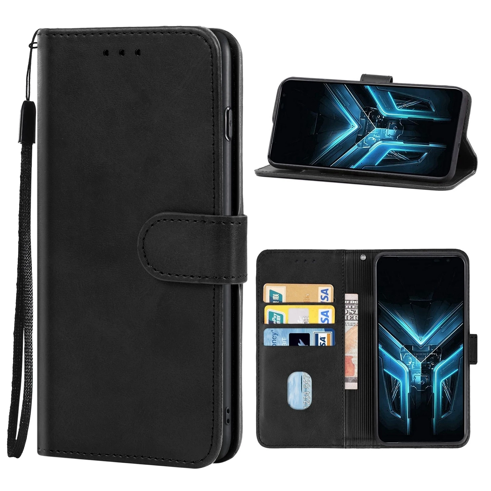 Phone Case For Asus ROG Phone 3 / ROG Phone Strix 5 Pro / Zenfone 8 Flip Flip Leather Phone Case With Wallet Card Holder Stand