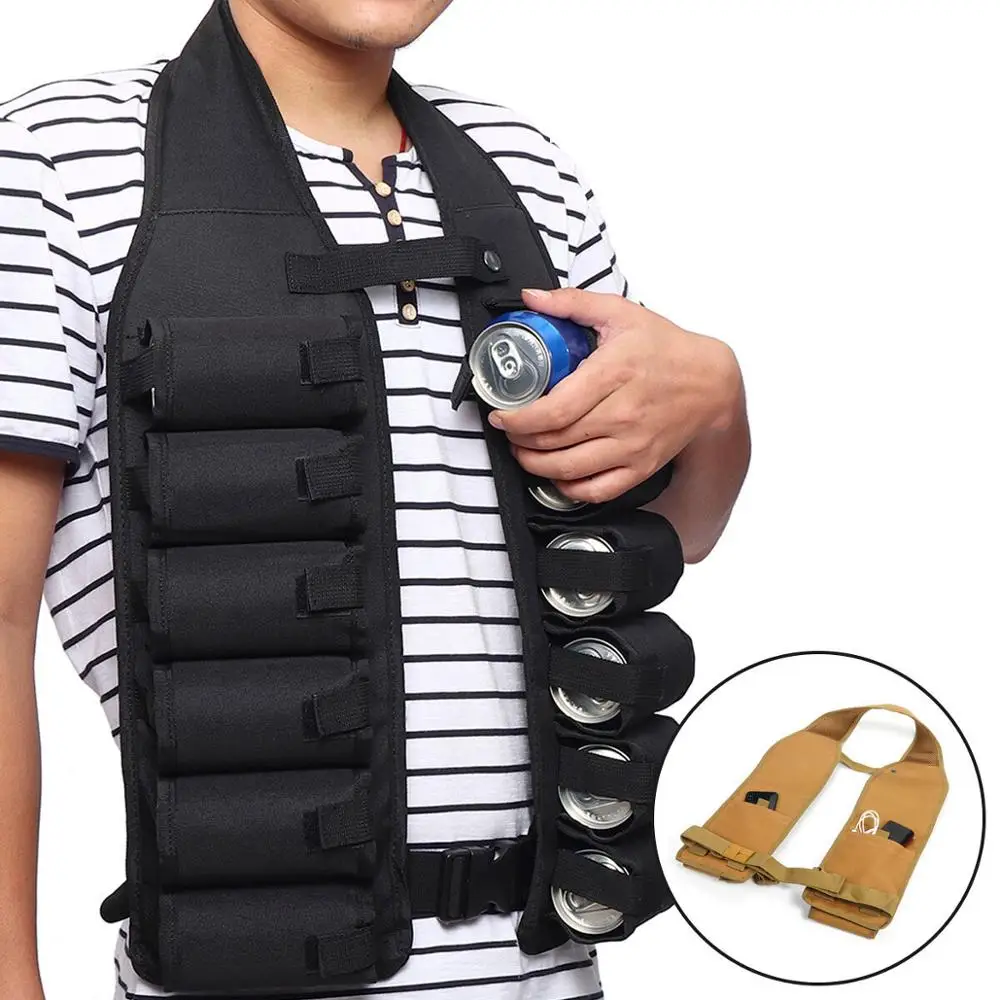 12 Pack Waist Can Holder Belt Vest Tactical Shoulder Carry Bag Beverage Bag Cycling Hiking Camping Christmas Beer Vest