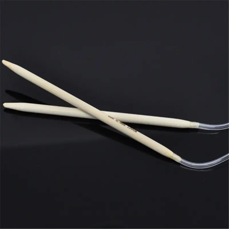 5mm Natural Bamboo Circular Knitting Needles Transparent Tube Crochet Hooks Sewing Tools Sewing Accessories 120cm Long