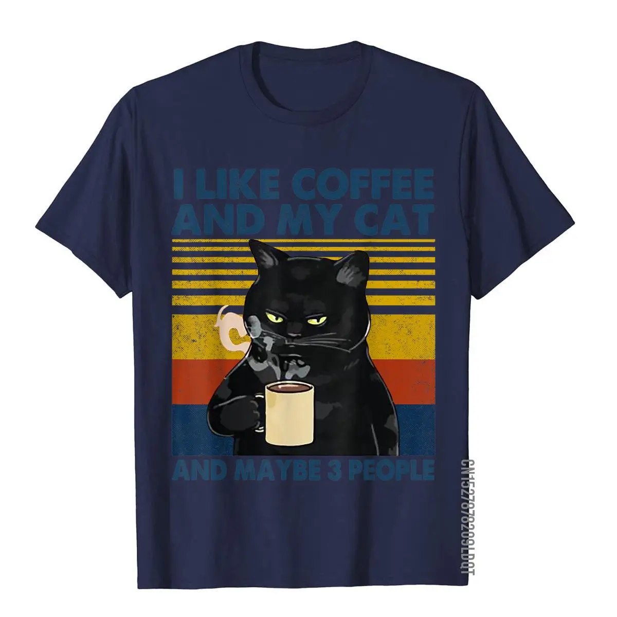 I Like Coffee My Cat And Maybe 3 People Funny Cat Lover Gift T-Shirt Adult New Coming Party Tops Shirts Cotton T Shirt Holiday