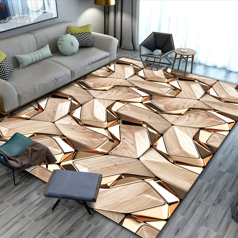 

Nordic modern home carpets for living room bedroom large area rug Geometric patterns 3D printed carpet Parlor non-slip floor mat