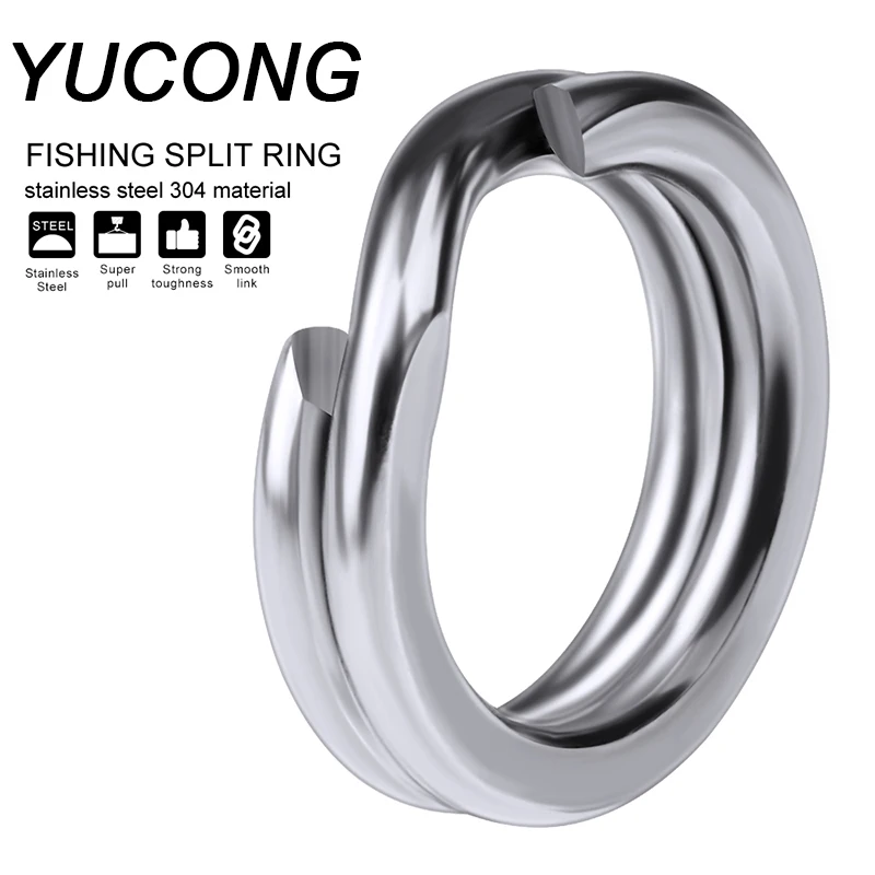 Yucong 1er Pack Edelstahl Spalt ringe Hoch leistungs fischen Doppel ring verbinder Angel zubehör für Angelhaken Schnapp köder