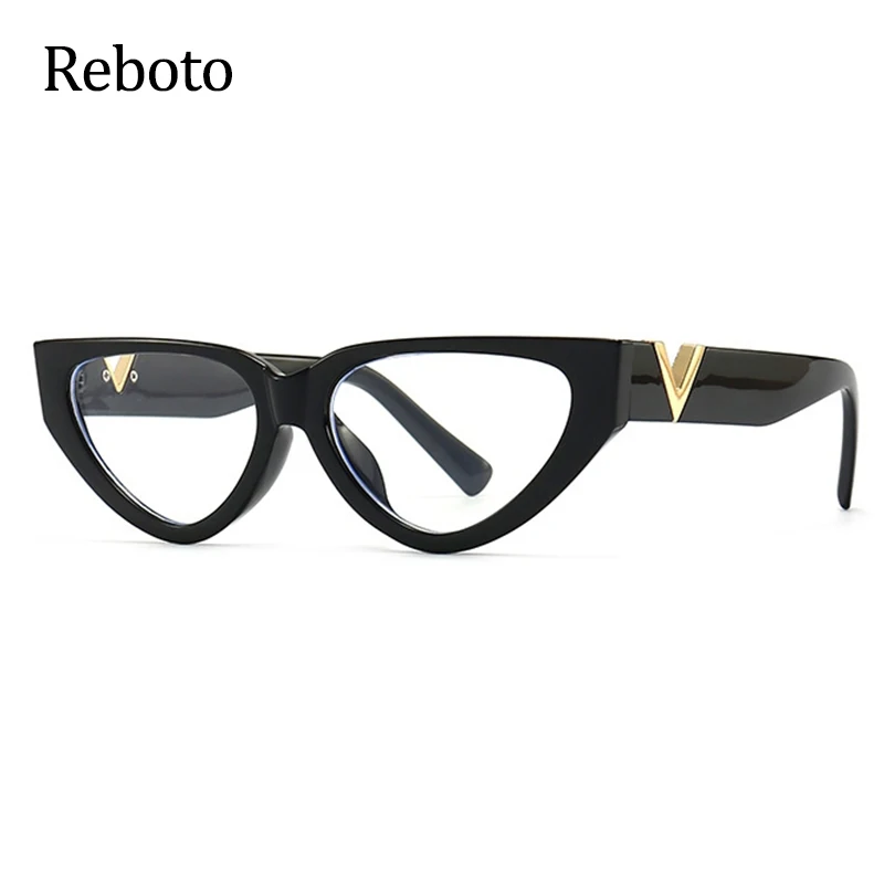 New Cat Eye Glasses Frame Woman Fashion Brand Black White Striped Decorate Women\'s Glasses vintage Eyeglasses