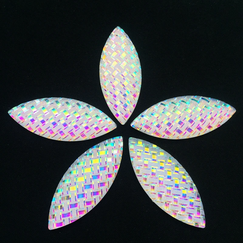 20*50mm AB Flatback Resin Horse eye Rhinestone applique Crystals Stones Strass DIY Wedding Dress