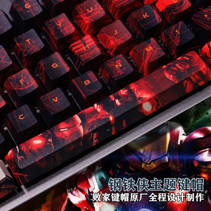 

1 Set PBT 5 Sides Dye Sublimation Keycaps For MX Switch Mechanical Keyboard Animation Film Key Caps For Super Heros