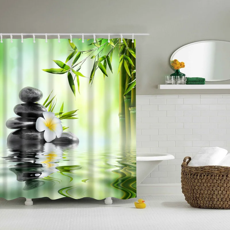 Forest Trees Printed 3d Bath Curtains Waterproof Polyester Fabric Washable Bathroom Shower Curtain Screen with Hooks Accessories