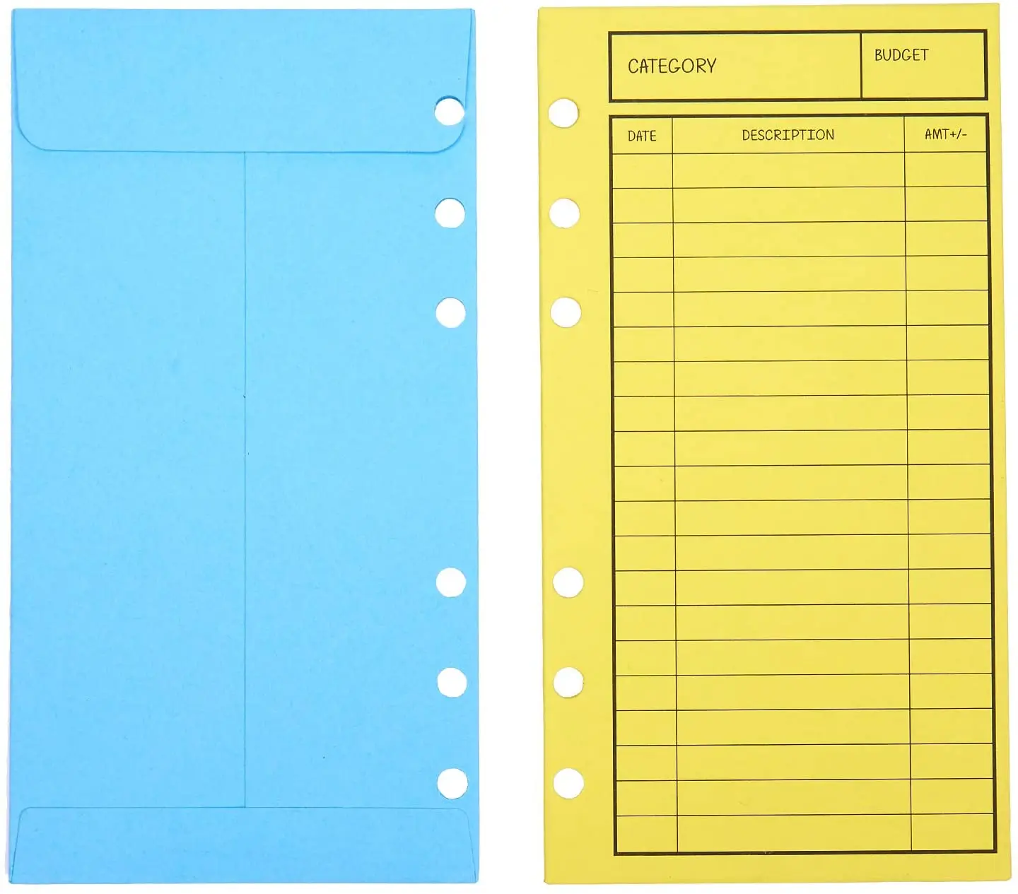 New!! 12 Pcs Budget Envelopes, Cardstock Cash Envelope System for Money Saving, Assorted Colors, Vertical Layout & Holepunched