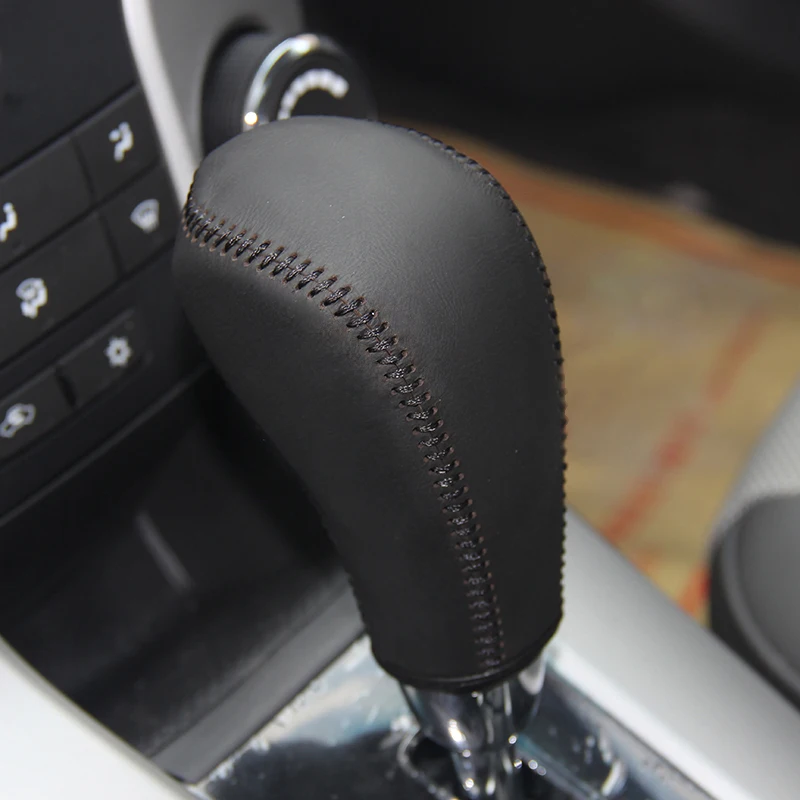 

Genuine Leather Gear Knob Cover for Chevrolet Cruze AT Car Gear Shift Knob Gear Stick Case PPC Auto Gear Shift Collars